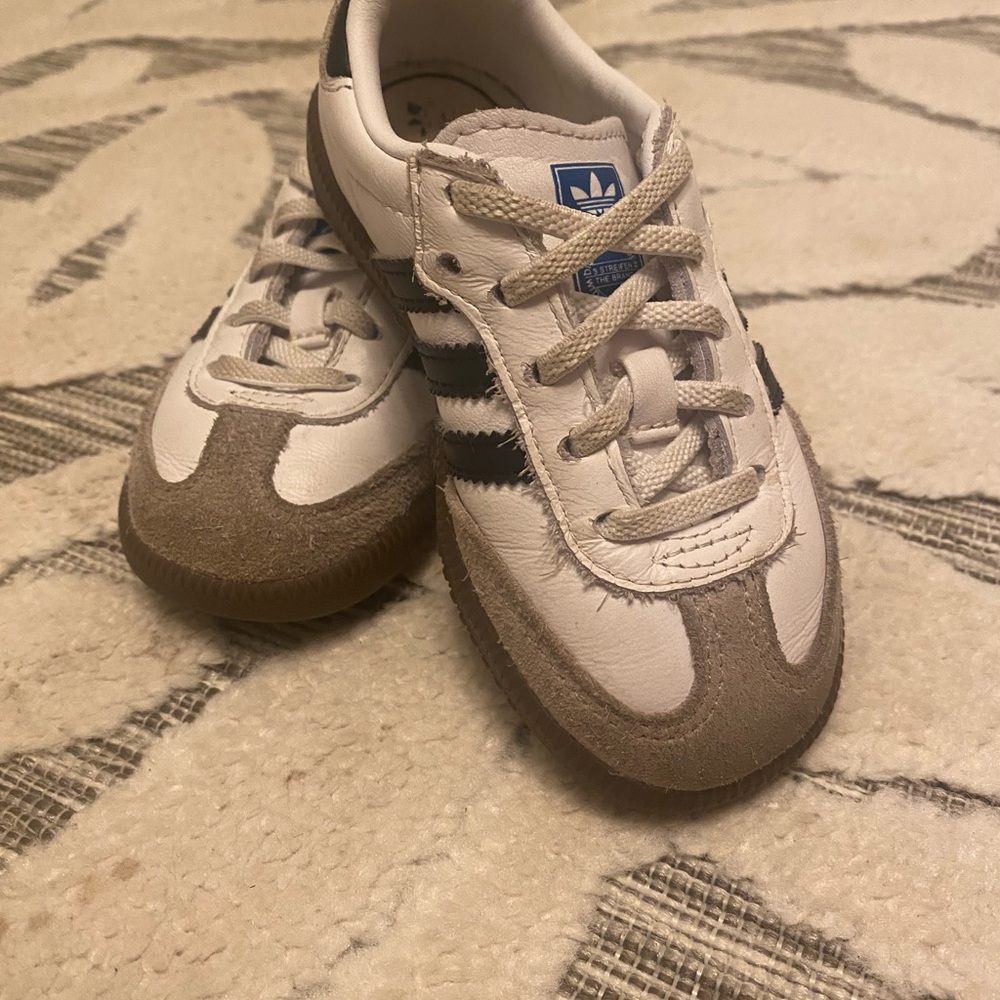 Adidas Kids' White and Tan Sneakers